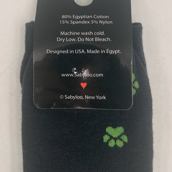 Sabyloo Wheaten Crew Socks Unisex Navy Blue Size 10-13 Dog Paw Prints Gift - Picture 5 of 5